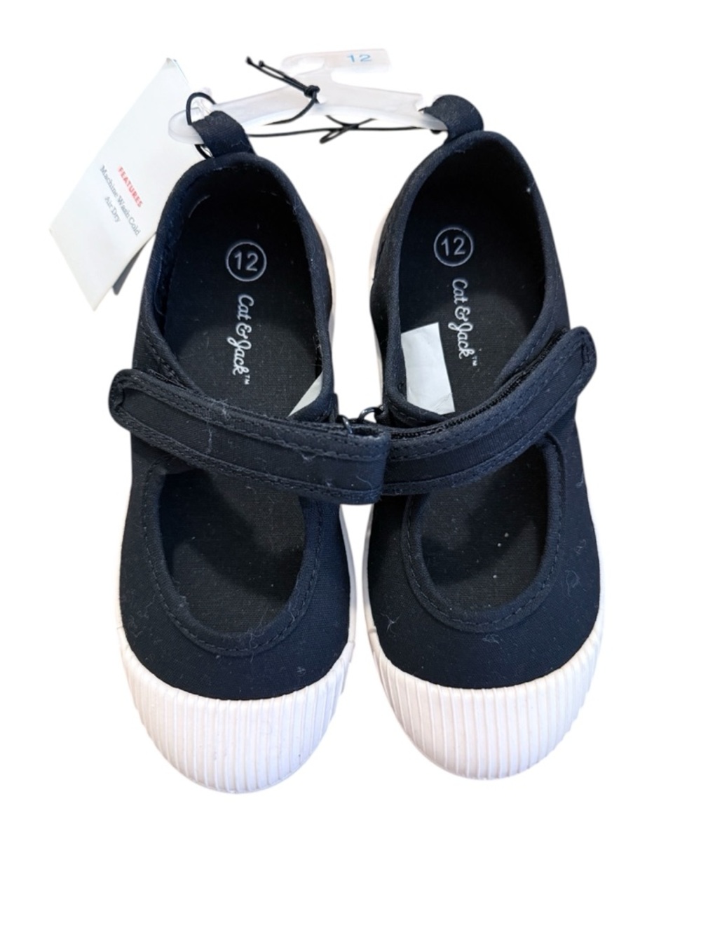 Cat & Jack Toddler Black Mary Jane Sneakers with White Toe size 12